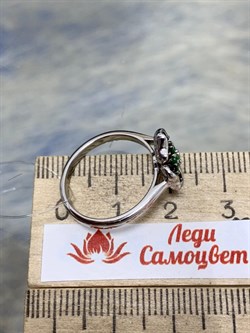 *Кольцо р.19 Цаворит арт. SM-R02911-X-WB-Gr-X-B-459 (вес 2,98 г) - фото 173536