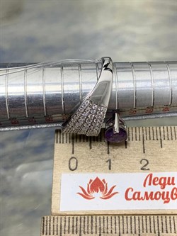 *Кольцо р.16,5 Аметист арт. SM-R02915-X-W-Pur-X-W-269 вес 3,84 г - фото 173956
