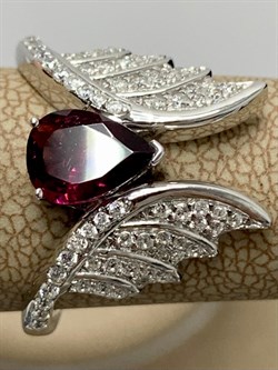 *Кольцо р.16,5 Родолит арт. SM-R02916-X-W-lil-X-W-843 вес 4,01 г - фото 174017