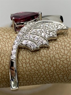 *Кольцо р.16,5 Родолит арт. SM-R02916-X-W-lil-X-W-843 вес 4,01 г - фото 174018