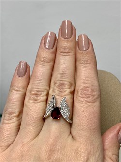 *Кольцо р.16,5 Родолит арт. SM-R02916-X-W-lil-X-W-843 вес 4,01 г - фото 174020