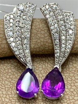 *Серьги Аметист арт. SM-E00747-X-W-Pur-X-W-513 вес 5,1 г - фото 174154 *Серьги Аметист арт. SM-E00747-X-W-Pur-X-W-513 вес 5,1 г - фото 174154