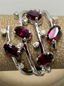 *Кольцо р.16,5 Родолит арт. SM-R02901-X-W-lil-X-W-664 вес 4,34 г - фото 174358