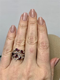 *Кольцо р.16,5 Родолит арт. SM-R02901-X-W-lil-X-W-664 вес 4,34 г - фото 174363