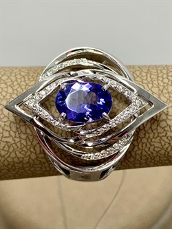 *Кольцо р.17,5 Танзанит цв Белое арт. 1-207936-00-31-116 вес 5,75 г - фото 174391 *Кольцо р.17,5 Танзанит цв Белое арт. 1-207936-00-31-116 вес 5,75 г - фото 174391
