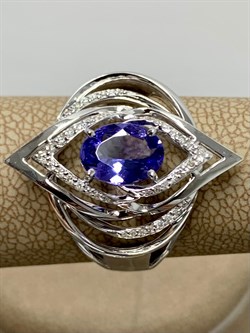 *Кольцо р.18 Танзанит цв Белое арт. 1-207936-00-31-109 вес 5,94 г - фото 174405 *Кольцо р.18 Танзанит цв Белое арт. 1-207936-00-31-109 вес 5,94 г - фото 174405