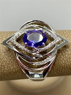 *Кольцо р.18 Танзанит цв Белое арт. 1-207936-00-31-109 вес 5,94 г - фото 174406 *Кольцо р.18 Танзанит цв Белое арт. 1-207936-00-31-109 вес 5,94 г - фото 174406