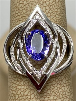 *Кольцо р.18 Танзанит цв Белое арт. 1-207936-00-31-109 вес 5,94 г - фото 174408 *Кольцо р.18 Танзанит цв Белое арт. 1-207936-00-31-109 вес 5,94 г - фото 174408