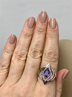 *Кольцо р.18 Танзанит цв Белое арт. 1-207936-00-31-109 вес 5,94 г - фото 174409 *Кольцо р.18 Танзанит цв Белое арт. 1-207936-00-31-109 вес 5,94 г - фото 174409