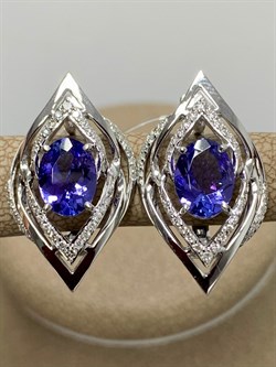 *Серьги Танзанит цв Белое арт. 2-207936-00-31-123 вес 6,21 г - фото 174413 *Серьги Танзанит цв Белое арт. 2-207936-00-31-123 вес 6,21 г - фото 174413