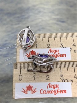 *Серьги Танзанит цв Белое арт. 2-207936-00-31-123 вес 6,21 г - фото 174418 *Серьги Танзанит цв Белое арт. 2-207936-00-31-123 вес 6,21 г - фото 174418
