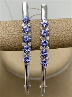 *Серьги Прищепки Танзанит цв Белое арт 2-208384-00-31-989 вес 3,69 г - фото 174434 *Серьги Прищепки Танзанит цв Белое арт 2-208384-00-31-989 вес 3,69 г - фото 174434