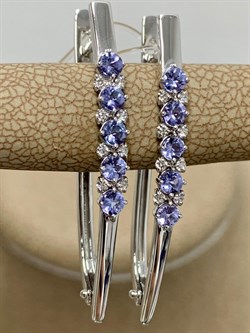 *Серьги Прищепки Танзанит цв Белое арт 2-208384-00-31-989 вес 3,69 г - фото 174435 *Серьги Прищепки Танзанит цв Белое арт 2-208384-00-31-989 вес 3,69 г - фото 174435