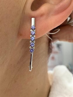 *Серьги Прищепки Танзанит цв Белое арт 2-208384-00-31-989 вес 3,69 г - фото 174438 *Серьги Прищепки Танзанит цв Белое арт 2-208384-00-31-989 вес 3,69 г - фото 174438