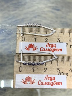 *Серьги Прищепки Танзанит цв Белое арт 2-208384-00-31-989 вес 3,69 г - фото 174440 *Серьги Прищепки Танзанит цв Белое арт 2-208384-00-31-989 вес 3,69 г - фото 174440