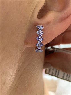 *Серьги Танзанит цв Белое арт 2-208316-00-31-033 (вес 2,49 г) - фото 174454