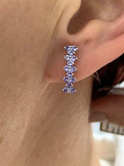 *Серьги Танзанит цв Белое арт 2-208316-00-31-033 (вес 2,49 г) - фото 174455