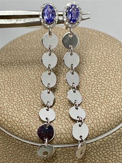 *Серьги Пусеты Танзанит цв Белое арт. 2-200043-00-31-197 (вес 3,32 г) - фото 174504 *Серьги Пусеты Танзанит цв Белое арт. 2-200043-00-31-197 (вес 3,32 г) - фото 174504