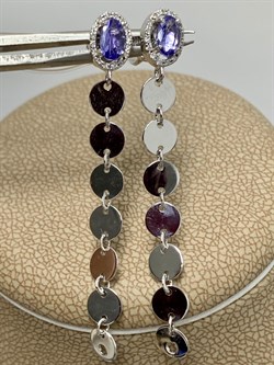 *Серьги Пусеты Танзанит цв Белое арт. 2-200043-00-31-197 (вес 3,32 г) - фото 174507 *Серьги Пусеты Танзанит цв Белое арт. 2-200043-00-31-197 (вес 3,32 г) - фото 174507