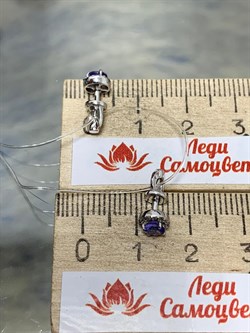 *Пусеты Танзанит цв Белое арт 2-102-038-31-008 (вес 1,66 г) - фото 174797