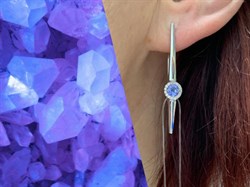 *Серьги Петли Танзанит цв Белое арт. 2-208290-00-31-729 (вес 2,99 г) - фото 174801