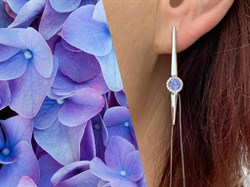 *Серьги Петли Танзанит цв Белое арт. 2-208290-00-31-729 (вес 2,99 г) - фото 174802