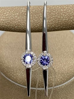 *Серьги Петли Танзанит цв Белое арт. 2-208290-00-31-729 (вес 2,99 г) - фото 174804