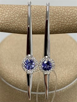 *Серьги Петли Танзанит цв Белое арт. 2-208290-00-31-729 (вес 2,99 г) - фото 174805