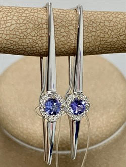 *Серьги Петли Танзанит цв Белое арт. 2-208290-00-31-729 (вес 2,99 г) - фото 174806