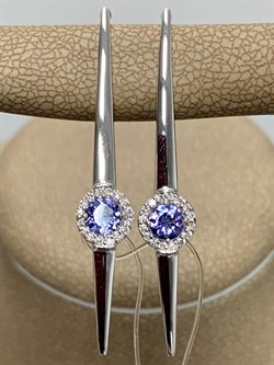 *Серьги Петли Танзанит цв Белое арт. 2-208290-00-31-729 (вес 2,99 г) - фото 174807