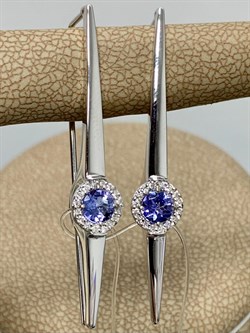 *Серьги Петли Танзанит цв Белое арт. 2-208290-00-31-729 (вес 2,99 г) - фото 174808