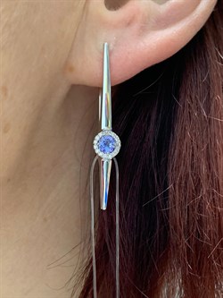 *Серьги Петли Танзанит цв Белое арт. 2-208290-00-31-729 (вес 2,99 г) - фото 174809