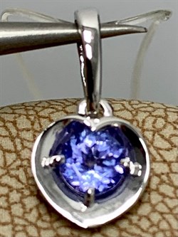 *Подвеска Сердце Танзанит цв Белое арт. 3-929-31-718 вес 0,53 г - фото 174837 *Подвеска Сердце Танзанит цв Белое арт. 3-929-31-718 вес 0,53 г - фото 174837