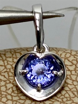 *Подвеска Сердце Танзанит цв Белое арт. 3-929-31-718 вес 0,53 г - фото 174838 *Подвеска Сердце Танзанит цв Белое арт. 3-929-31-718 вес 0,53 г - фото 174838