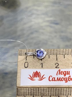 *Подвеска Сердце Танзанит цв Белое арт. 3-929-31-718 вес 0,53 г - фото 174842 *Подвеска Сердце Танзанит цв Белое арт. 3-929-31-718 вес 0,53 г - фото 174842