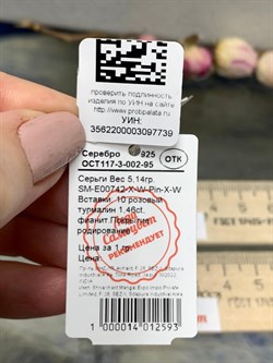 *Серьги Турмалин арт. SM-E00742-X-W-Pin-X-W-739 вес 5,14 г - фото 174874 *Серьги Турмалин арт. SM-E00742-X-W-Pin-X-W-739 вес 5,14 г - фото 174874