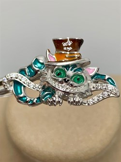 *Брошь Кот Эмаль Фианит арт. 04-3508/ЭМ95-00-462 вес 5,89 г - фото 175002