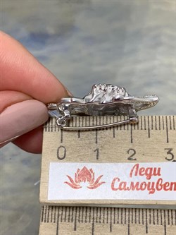 *Брошь Кот Эмаль Фианит арт. 04-3508/ЭМ95-00-462 вес 5,89 г - фото 175004