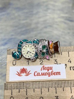 *Брошь-Кулон Кот Эмаль арт. 04-3444/ЭМ95-00-777 вес 6,47 г - фото 175020