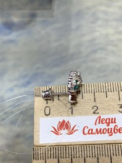 *Серьга Пусета Кот арт. 02-3509/ЭМ54-00-986 вес 1,85 г - фото 175067