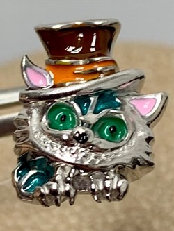 *Серьга Пусета Кот Эмаль арт. 02-3509/ЭМ54-00-992 вес 1,84 г - фото 175069