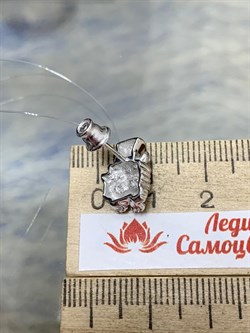 *Серьга Пусета Кот Эмаль арт. 02-3509/ЭМ54-00-992 вес 1,84 г - фото 175073