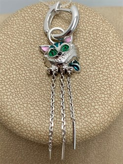 *Серьга Конго Трансформер Кот арт. 02-3453/ЭМ93-00-914  вес 3,68 г - фото 175107