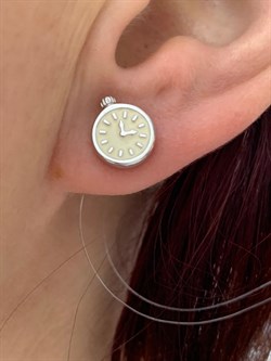 * Пусета Часы Эмаль арт. 02-3449/ЭМ53-00-635 вес 1,06 г - фото 175139