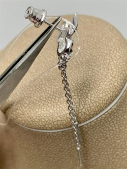 *Серьга Пусета Кролик Эмаль арт. 02-3448/ЭМ15-00-608 вес 1,64 г - фото 175220