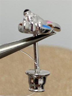 *Серьга Пусета Кролик Эмаль арт. 02-3450/ЭМ15-00-217 вес 1,3 г - фото 175229 *Серьга Пусета Кролик Эмаль арт. 02-3450/ЭМ15-00-217 вес 1,3 г - фото 175229