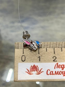 *Серьга Пусета Кролик Эмаль арт. 02-3450/ЭМ15-00-217 вес 1,3 г - фото 175236 *Серьга Пусета Кролик Эмаль арт. 02-3450/ЭМ15-00-217 вес 1,3 г - фото 175236