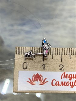 *Серьга Пусета Кролик Эмаль арт. 02-3450/ЭМ15-00-217 вес 1,3 г - фото 175237 *Серьга Пусета Кролик Эмаль арт. 02-3450/ЭМ15-00-217 вес 1,3 г - фото 175237