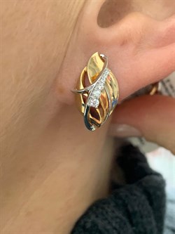 *Серьги Белый Фианит цв Красное 10-02-0001-26389-351 Вес 3,64 г - фото 175878