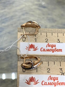 *Серьги Белый Фианит цв Красное 10-02-0001-26389-351 Вес 3,64 г - фото 175882